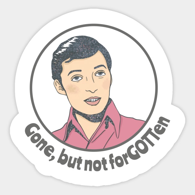 Karel Gott 'gone but not forGOTTen' Sticker by Naty Design Prague